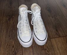 Converse Uk4 white platform trainers
