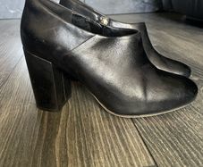 Clarks Amabel Clara Black Leather Block Heel Shoes Boots UK 5.5 D VGC