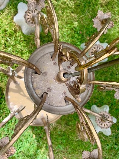 Vintage 6 arm brass chandelier