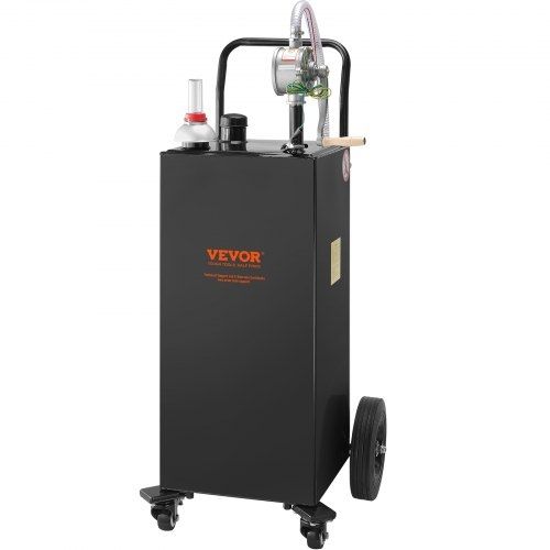 30 Gallon Fuel Caddy, Gas Storage Tank & 4 Wheels, with Manuel Transfer Pump, Gasoline Diesel Fuel Container for Cars, Lawn Mowers, ATVs, Boats,