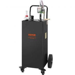 30 Gallon Fuel Caddy, Gas Storage Tank & 4 Wheels, with Manuel Transfer Pump, Gasoline Diesel Fuel Container for Cars, Lawn Mowers, ATVs, Boats,