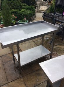 Stainless steel table and shelves