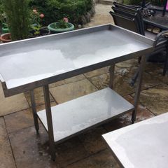 Stainless steel table and shelves