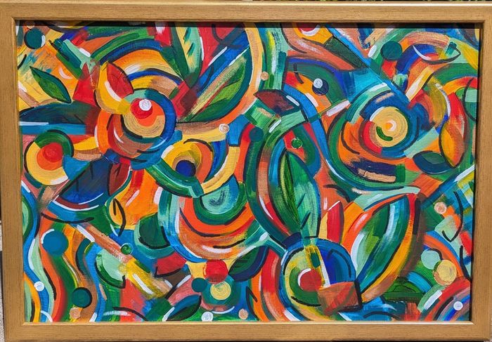 Original Abstract Floral Painting | Framed & Ready to Hang