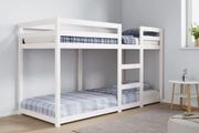 Bunk Bed without Mattress White 75x190 cm Small Single Solid Wood Pine