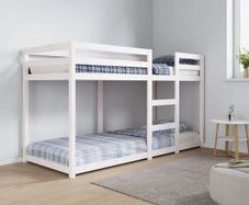 Bunk Bed without Mattress White 75x190 cm Small Single Solid Wood Pine