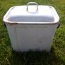 Vintage Enamel Bread / Storage Bin Crock Kitchenalia Image 3