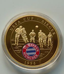 Bayern Munich UEFA Cup 24 Karat Gold plated Proof 1995 / 1996
