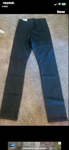 jeans Bnwt size 10 black leather coated skinny jeans