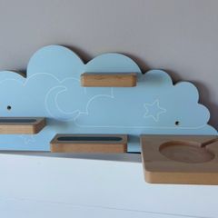 Blue Cloud Wooden Shelf for Toniebox and Tonies