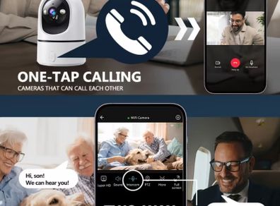 Smart Indoor Security Camera with One-touch Call Function,