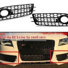 NEW Honeycomb Front Fog Light Grille Covers For AUDI A4 B8 S-Line S4 2008-2012