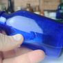 458 - Set of Three Beautiful Vintage Glass Decorative Collectible Bottles - Amber Eire Bovril, Cobalt Blue Magnesia and Turquoise Science Cream Image 6