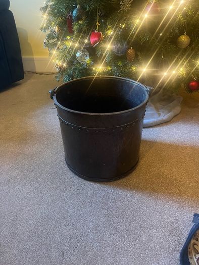 Antique French Copper Log Bucket