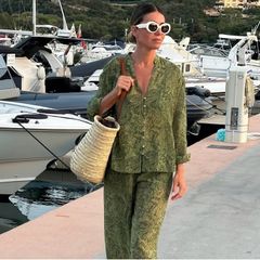 Fab Zara Bloggers Insta Famous Green Print Blouse
