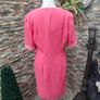 vintage 90s Coral button up Pencil Dress UK 12 14 Image 8