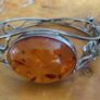 Genuine Baltic Amber sterling silver bracelet cuff. Image 4