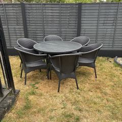 Black rattan garden furniture