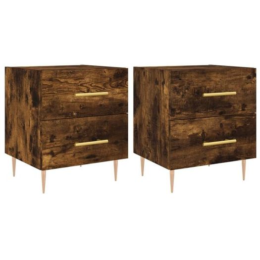 Bedside Cabinets 2 pcs Concrete Grey 40x35x47.5 cm Engineered Wood