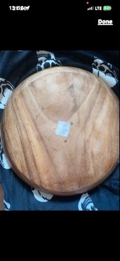 Wooden plate acacia handcrafted big size 46 cm