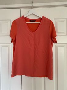 Dunnes Stores Orange V Neck T-Shirt