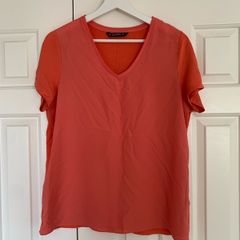 Dunnes Stores Orange V Neck T-Shirt