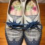 Hispanitas Ladies Brogue Style Shoes Blue with Floral insole pattern UK4 EUR37   S-D Image 2