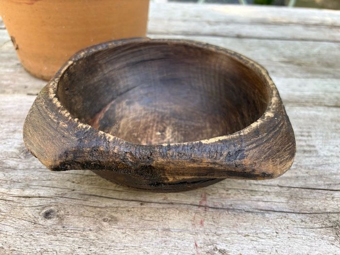 Antique Small Primitive wooden Dough Bowl