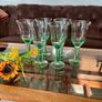 Tall Vintage Artisan Green Wine Water Glasses Sweden 1990s Image 4