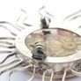 Vintage 925 Sterling Silver Real Flowers Sun Brooch Image 8