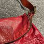 JAS M.B Designer Vintage Red Leather Messenger Handbag! Image 7