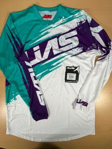 Alias MX A2 Racing Jersey Brushed White/Aqua Sz Small