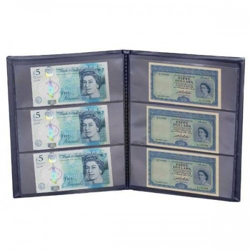 0576 Banknote 60 Pockets Leather Album Paper Money Collection Note