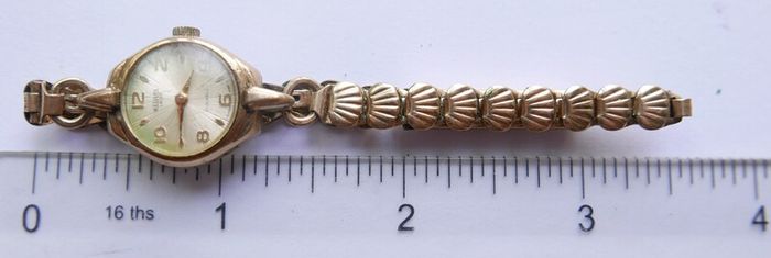 Vintage Medana Lever 10ct Rolled Gold Swiss Ladies Watch, 17 Jewel Movement, Gold Dial (in Working Order)