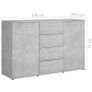 Sideboard Concrete Grey 120x35,5x75 cm Chipboard Image 8