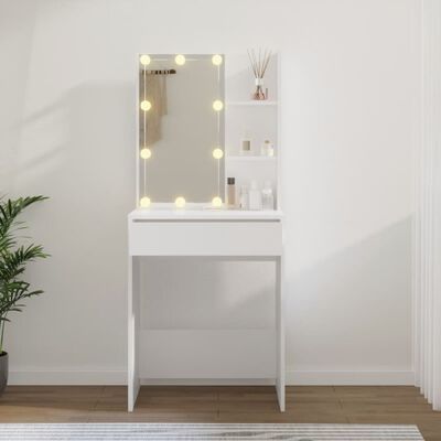Dressing Table with LED White 60x40x140 cm