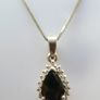 Vintage Sterling Silver Black Teardrop Pendant, Natural Onyx Necklace, Large Black Pendant, Silver Teardrop Pendant, length 18" - 4,5g Image 4