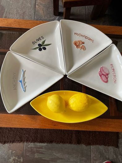 Discontinued Sainsbury Retro Look Pizza Slice Ceramic Plates