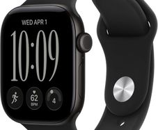 Apple Watch Series 12 GPS 42mm Smartwatch Black Aluminium Case | Black Sport Band S/M. Health + Fitness + Sleep Tracking, Heart Rate, Safety
