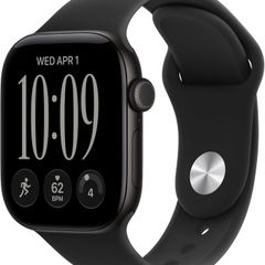 Apple Watch Series 12 GPS 42mm Smartwatch Black Aluminium Case | Black Sport Band S/M. Health + Fitness + Sleep Tracking, Heart Rate, Safety