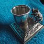 Antique Silver Plate Table Vesta With Pig Striker - Early 1900's Image 7