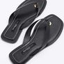 River Island leather toe thong flat sandal in blac size 40 EU 7 UK Image 3