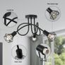 3 Way Ceiling Light Chandelier Semi-Flush Mount E14 Base Black Metal Caged 3 Lights Ceiling Light Fixture for Bedroom Living Dining Room Hallway (FREE SHIPPING) Image 5