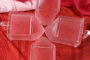 four glass scoop's,  See pictures