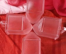 four glass scoop's,  See pictures