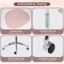 Vanity Chair for Dressing Table with Wheels, Boucle Chair for Bedroom, Swivel Armchair for Home, Height Adjustable&Easy Assembly, Pink Image 4