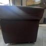 Brown Leather Puff Image 4
