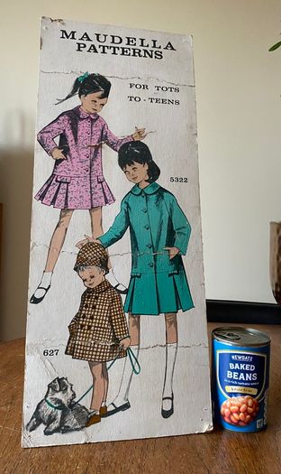 Vintage Shop Ad. Maudella Dressmaking Patterns Advertisement Showcard