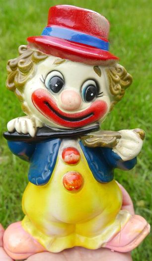 Vintage Clown Piggy Coin Bank