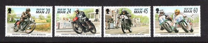 1996 Isle of Man Tourist Trophy Irish Winners Motorcycle Races Commemorative Stamps Mint Never Hinged (MNH)